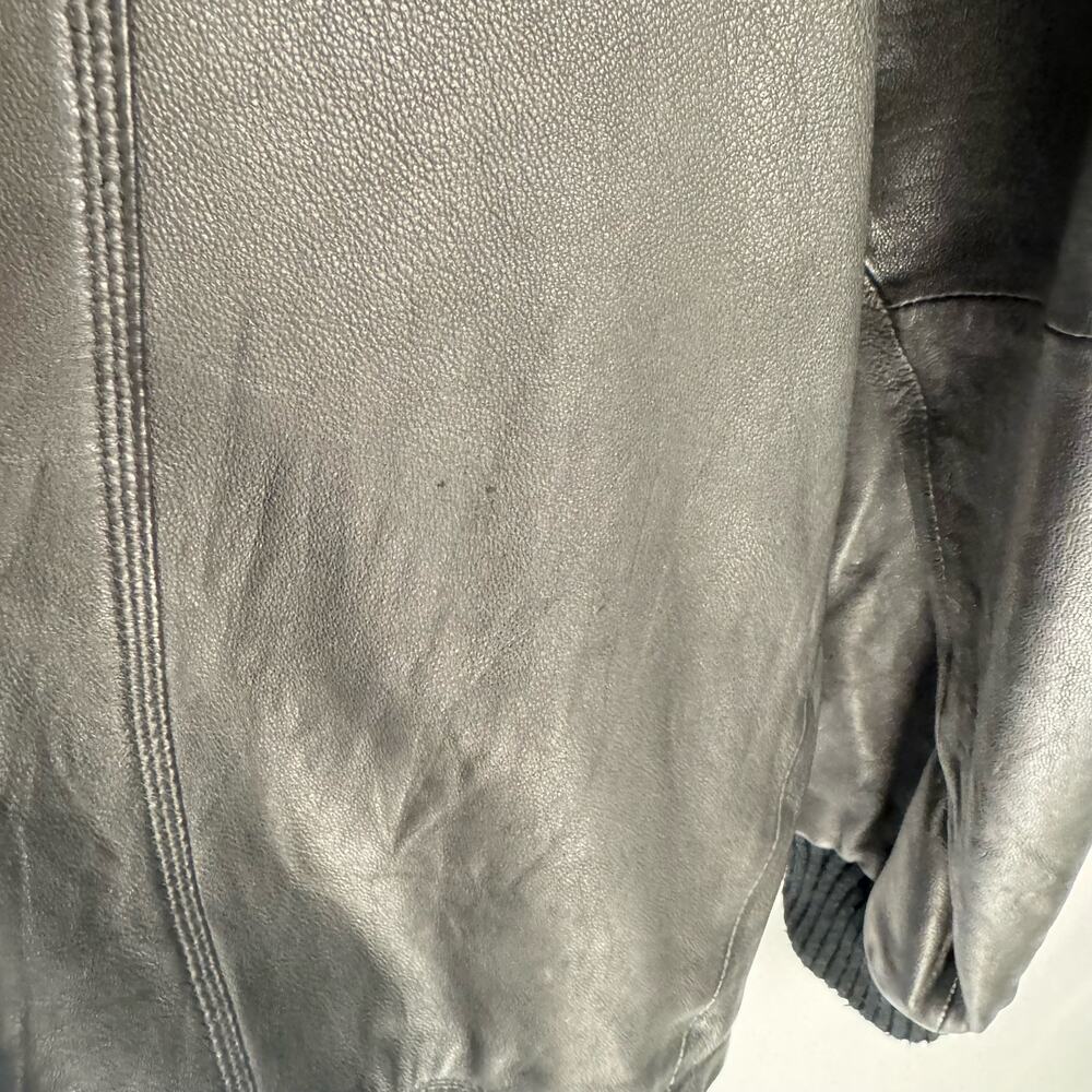 Murano Sport Black Soft Lamb Leather Moto Double Zip Knit Cuffs Jacket Sz XL - Picture 15 of 16